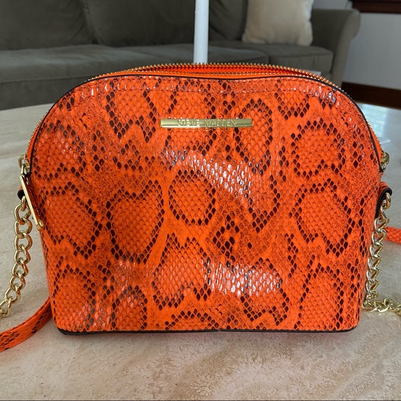 Steve Madden Handbags - Orange Steve Madden snake skin crossbody bag